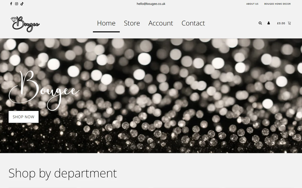 Desktop preview of the Bougee website