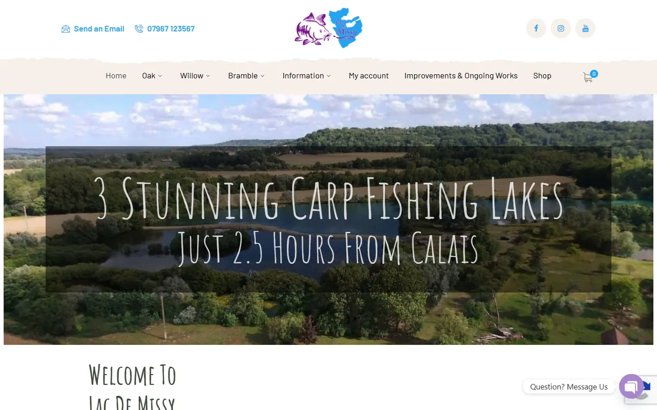 Desktop preview of the Lac De Missy website