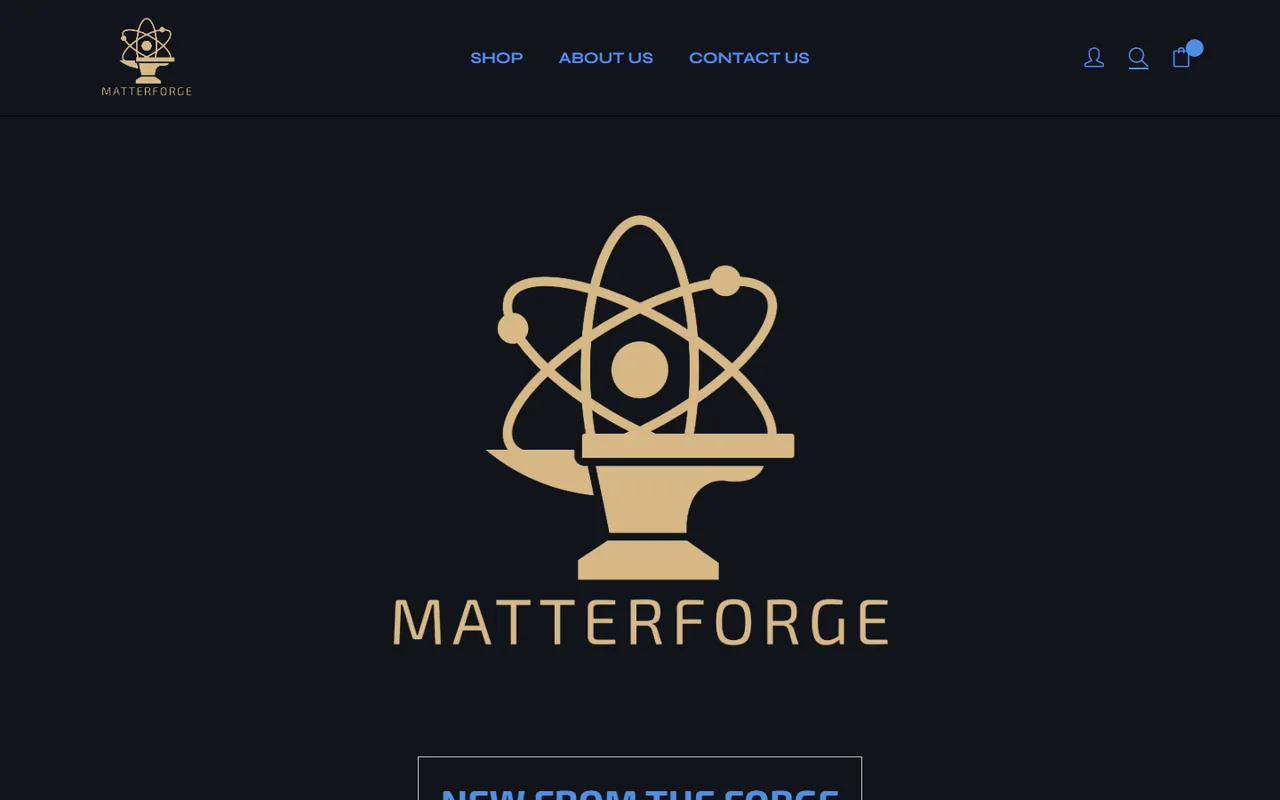 Desktop preview of the Matter Forge website