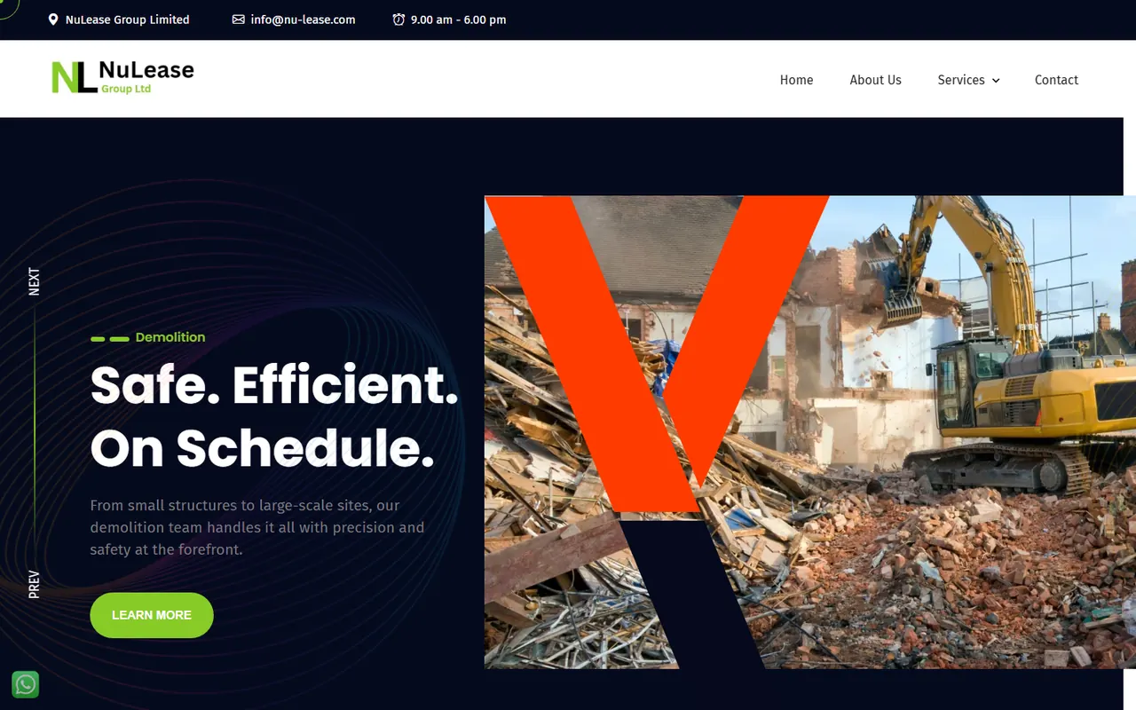 Desktop preview of the Nu-Lease website