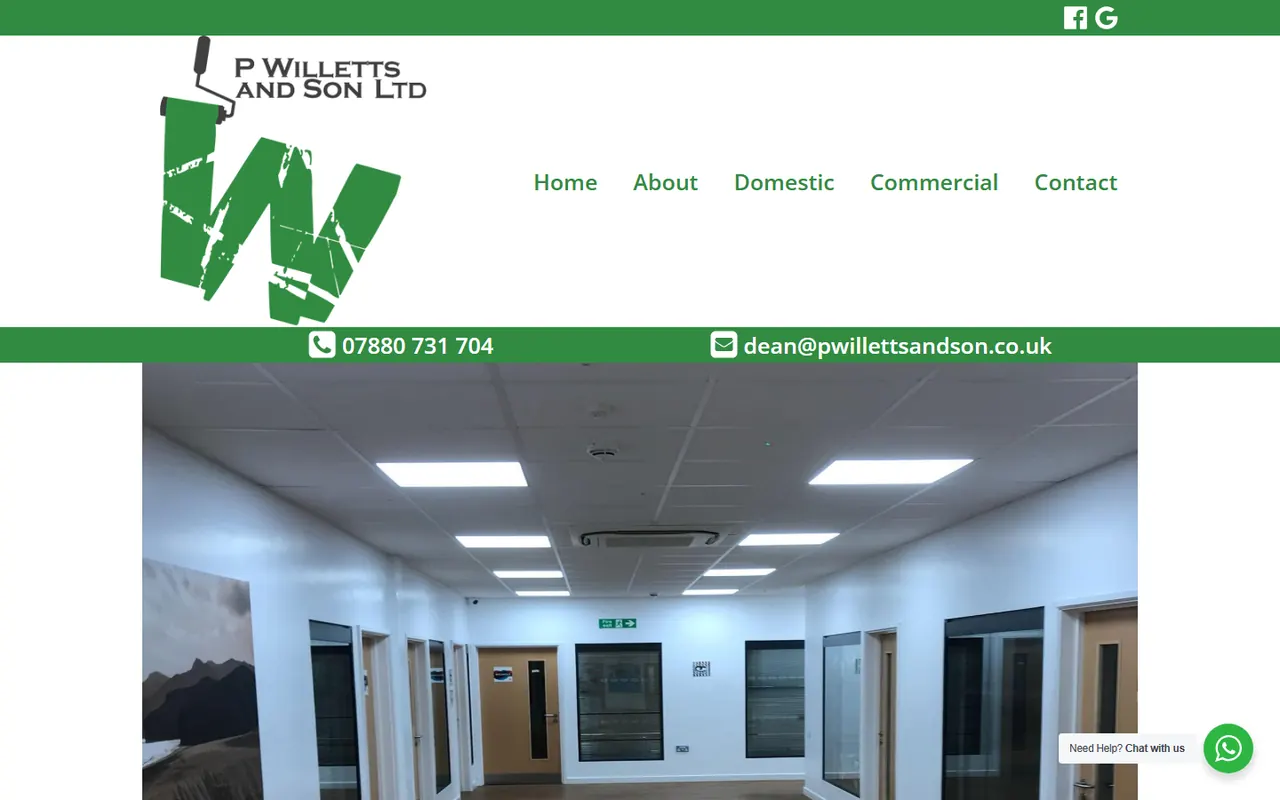 Desktop preview of the P Willetts And Son website