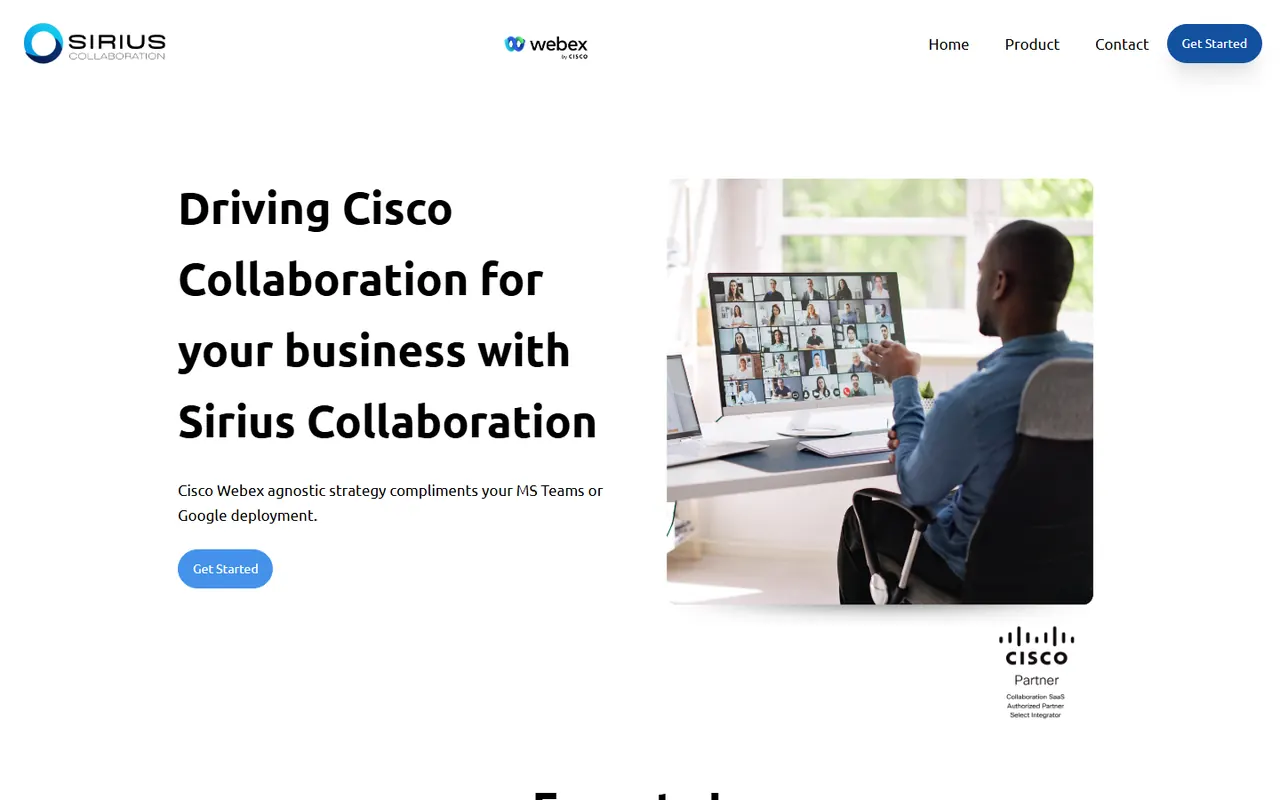 Desktop preview of the Sirius Collaboration website